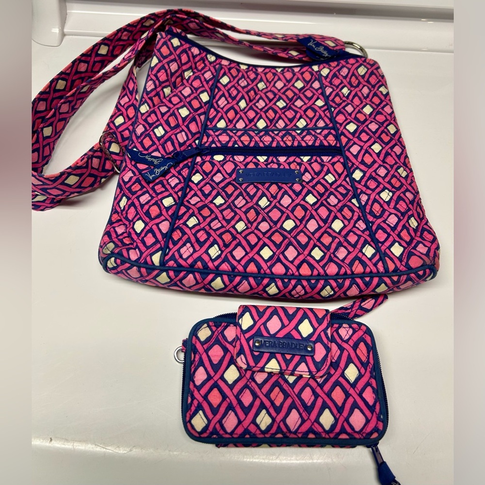 Vera Bradley Katalina Pink Diamonds Crossbody and Wallet